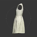 Elegant White Sleeveless Lace Dress With Pleated Skirt Design Details