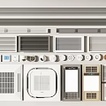 Modern Air Conditioner Vent Designs With Various Styles And Control Panels 3d model