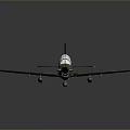 Detailed Green Aircraft Model with Propeller and Star Emblem in Aerospace Collection
