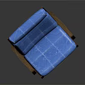 Modern Blue Lounge Chair with Wooden Frame Quilted Backrest and Seat Cushion