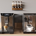 Coffee Machine Coffee Cup Coffee Bean Glass Container Wall-mounted Storage Rack 3d model