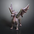 Fantasy Dragon Character 3D Model With Winged Body And Spiked Features