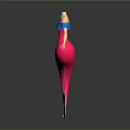 Elegant 3D Mermaid Character With Blue Shoulder And Pink Curly Tail