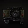 Military Green Open Top Off Road Vehicle With Front Grille And Side Badge