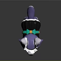 Cartoon Husky Puppy With White Purple Fur Crown Headpiece Black Outfit And Orange Green Decorations