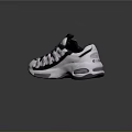 Trendy Sports Sneakers In White Black Pink With Thick Sole And Lace Up Design