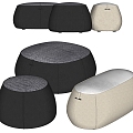 Modern Sofa Stool Foot Stool Fabric Pedal 3d model