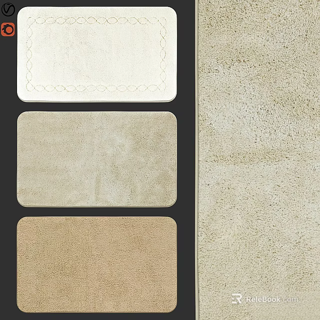 Textured Square Rugs In Beige Light Brown Neutral Tones For Modern Home Decor 3d model 