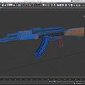 AK submachine gun machine gun machine gun semi-automatic rifle assault rifle firearms low face number low model simple model game sub-era film and television level 3d model