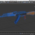 AK submachine gun machine gun machine gun semi-automatic rifle assault rifle firearms low face number low model simple model game sub-era film and television level 3d model