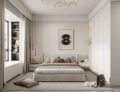 Modern Minimalist Bedroom 3d model