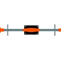 Outdoor Playground Seesaw With Gray Frame Orange Seats And Spring Base