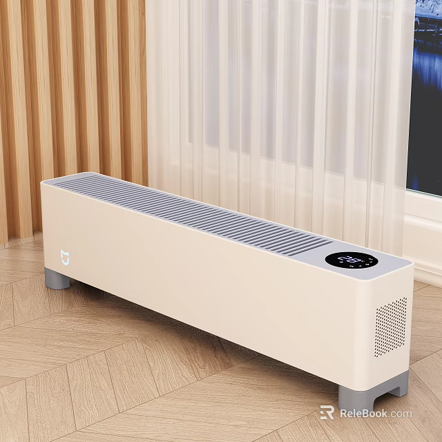 White Long Strip Air Conditioner Fan With Digital Display For Indoor Living Room Use 3d model 