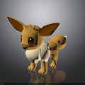 Cartoon Creature Character 3D Model With Large Ears Orange Body White Belly Standing Pose