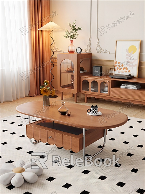 French Coffee Table TV Cabinet model