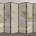 new chinese style screen 3d model