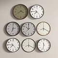 Modern wall clock combination 3d model