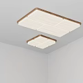 Modern Wooden Frame Ceiling Light with White Light Panels for Home Interior