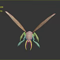 Detailed 3D Insect Model With Transparent Wings And Clear Body Structure