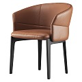 Molteni Fabric Leather Dining Chair 3d model