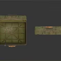 Vintage Green Suitcases Open And Closed With Leather Handle Metal Clasps