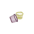 Colorful Wire Storage Baskets Purple And Yellow Round Design With Handles