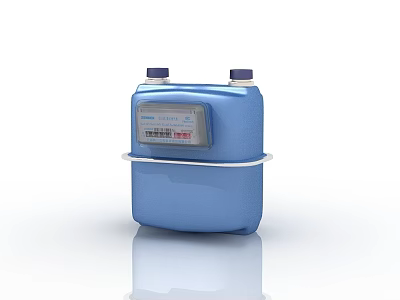 Blue Kitchen Appliance Storage Water Heater With Two Purple Caps And Digital Display Panel 3d model