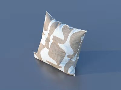 Stylish Brown and White Pattern Pillow for Cozy Home Living Space 3d model