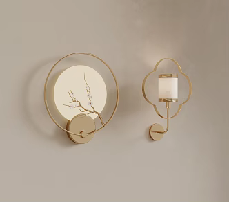 Wall lamp new Chinese metal wall lamp creative wall lamp 3d model