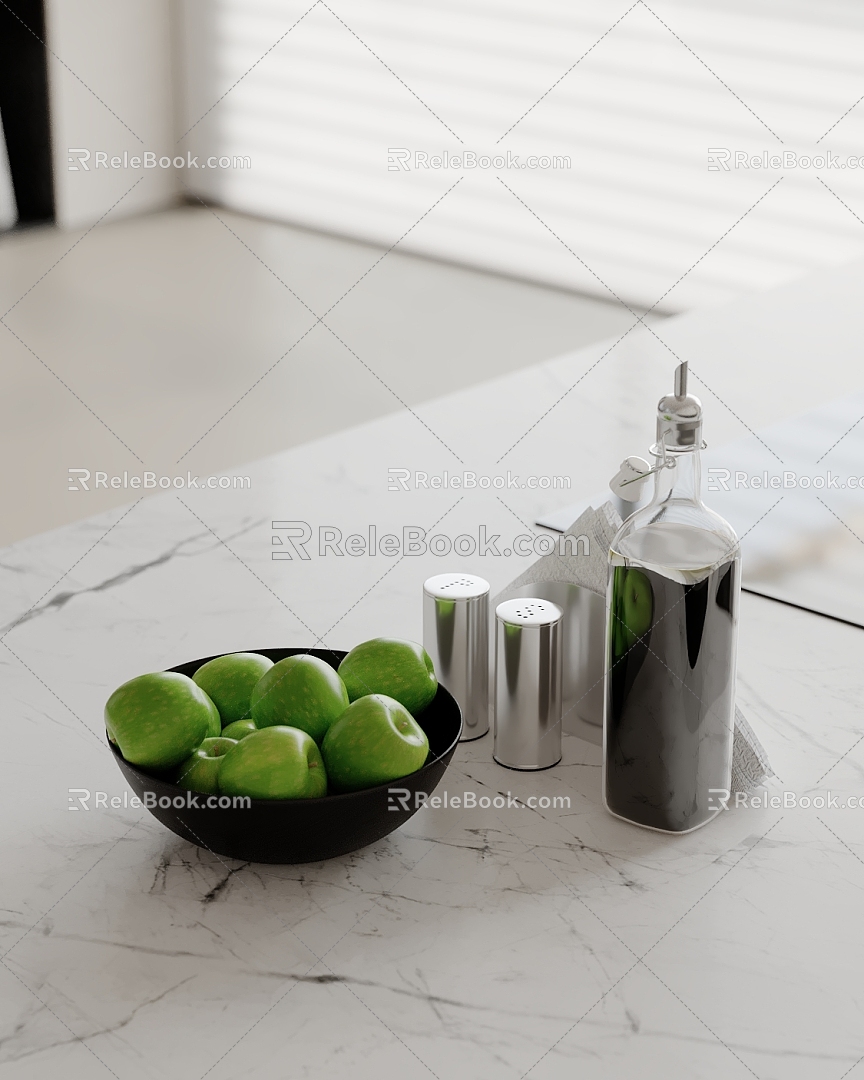 Ornaments combination ornaments kitchen utensils fruit tableware 3d model