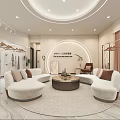 Modern Elegant Clothing Store Interior Design With Cozy Rest Zone And Clothing Display Racks