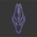 Sleek Purple Sci Fi Vehicle With Blue Lights And Futuristic Design