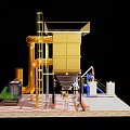 Industrial Processing Equipment With Yellow Tower Structure Pipeline And Auxiliary Components