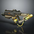 Advanced Chemical Weapon With Futuristic Design Yellow Containers And Mechanical Parts