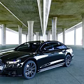 Sleek Black Luxury Car With Modern Exterior Design And LED Headlights