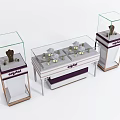 Elegant Retail Display Shelves With Glass Cases For Various Jewelry Items