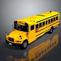 Yellow School Bus Exterior With Black Windows And School Bus Sign