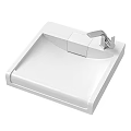 Modern White Ceramic Washbasin With Sleek Design And Polished Chrome Faucet