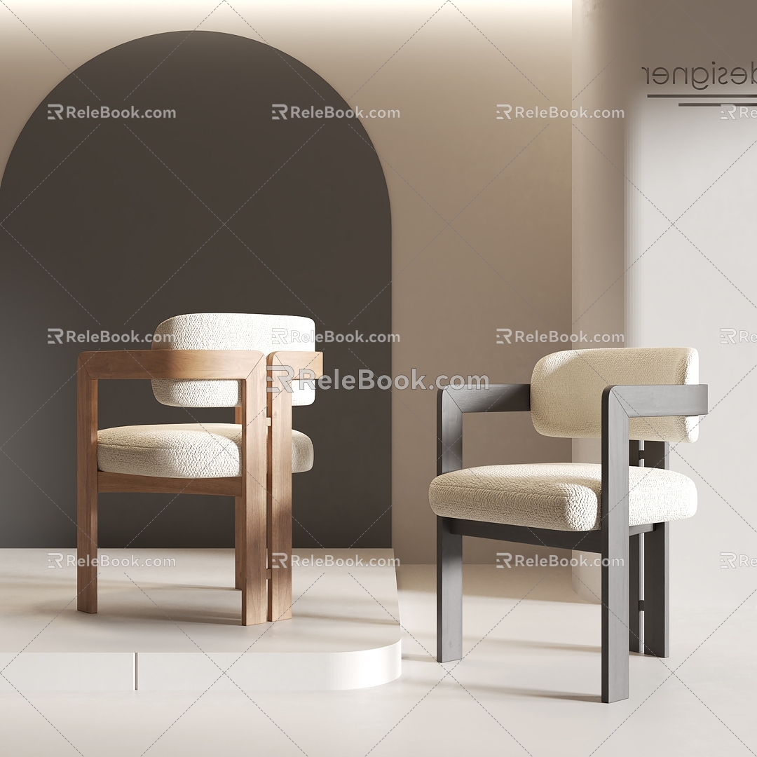 Quiet Dining Chair Dining Chair Single Chair 3d model