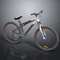 Black And White Mountain Bike With Off Road Tires And Black Seat