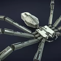 Detailed Mechanical Spider Design With Robotic Legs And Metallic Body Structure 3d model