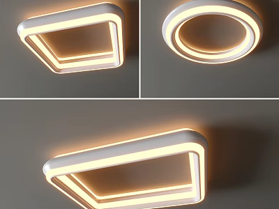 Modern Ceiling Lights With Square Round And Geometric Designs 3d model