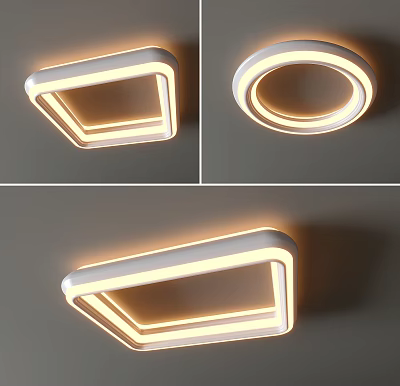 Modern Ceiling Lights With Square Round And Geometric Designs 3d model