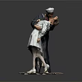 Game Movie Character Navy Man And Nurse Hugging In Classic Sculpture Pose 3d model