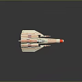 White And Red Streamlined Aircraft Model With Cockpit Window And Striped Details