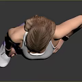 Stylish Fitness Activewear Set Including White Top Purple Leggings Sneakers Smartwatch And Band