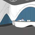 Modern reception desk Special-shaped curved surface shape Front desk Reception desk 3d model