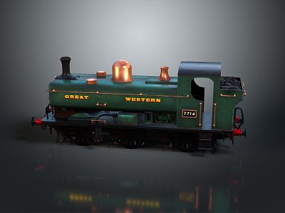 vintage train steam train carriage locomotive head steam carriage train vehicle 3d model