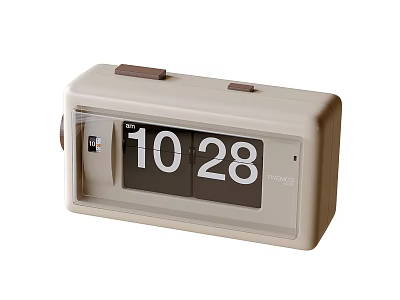 Beige TIMEO Flip Clock Showing Time 1028 with Vintage Classic Design 3d model
