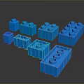 Practical Blue Building Blocks As Household Supplies With Various Sizes And Shapes